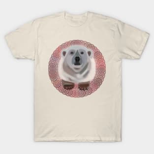 Polar Bear on circular pattern T-Shirt